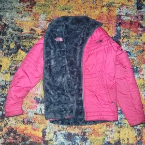 The North Face Kids Pink Puffer Jacket with Dark Lining